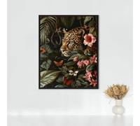 Animal Diamond Painting Adulte LéOpard Diamond Painting Broderie Diamant Cristal Art Kits, DIY Peinture Diamant Strass Point de Croix Kits, pour Décoration Murale Maison, Cadeau (40x50cm) PJY9 M-4