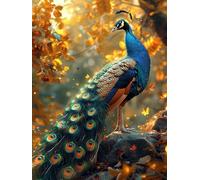 Animal Diamond Painting Paon Diamond Painting Adulte, 5D Broderie Diamant Kit Complet Bricolage Adulte Strass Point de Croix Peinture Diamant Artisanat Kit pour Maison Décoration Murale 60x80cm -w76G