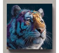 Animal Diamond Painting Tigre Diamond Painting Kit Complet, Bricolage 5D Peinture Diamant Adulte Strass Point de Croix Broderie Diamant Kit Complet, Tableau Decoration Murale Cadeau 45x45cm ti10-w10