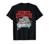 Animal drôle de Raton Laveur Sauvage et Coup de Chaleur T-Shirt
