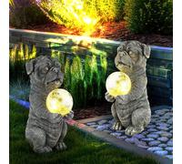 Animal Éclairage D'Extérieur Lampe Solaire LED Boule de Verre Craquelé Chien