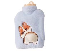 Animal en peluche avec bouillotte, petite bouillotte de dessin animé de 900 ml, pack d'eau chaude de grande capacité, compresse et