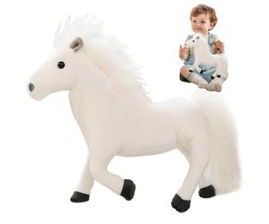 Animal en peluche cheval blanc, peluche de cheval réaliste de 12, 6 pouces, jouet en posable, animal doux et confortable pour les enfants et les tout-petits, accessoires photographie, Anima