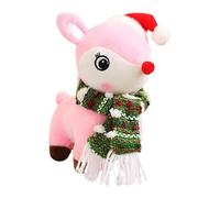 Animal en peluche de cerf de Noël,Renne en peluche de Noël, Animaux en peluche d'élan de Noël de 18 cm, Jouet en peluche d'élan à câliner, chapeau de noël doux, peluche d'élan avec écharpe pour la déc