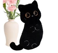 Animal en peluche de chat : forme siamoise réaliste, rembourrage en coton PP doux, mignon jouet en peluche, décoration féline réaliste pour la maison | Oreiller long et moelleux en animaux pour