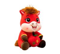 Animal en peluche de cheval - Jouet en peluche de cheval du Nouvel An lunaire, de dessin animé de mascotte de paix de richesse de Dieu, tissu de velours doux et | Famille Enfant Étudiant