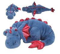 Animal en Peluche de Dragon, 43 Pouces Carton Mignon Dragon Plux avec Aile, Animal en Peluche géant Confortable Doux pour Enfants Décoration de Chambres Filles garçons, Bleu, Animaux