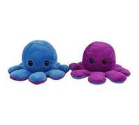 Animal en peluche de Poulpe Flip Double Face 16cm-Bleu et violet
