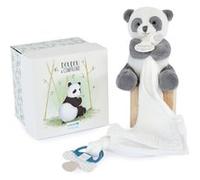 Animal en peluche Doudou et Compagnie Panda avec doudou attache-sucette Multicolore G