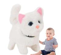 Animal en peluche électrique pour chat - Jouet interactif pour chaton miaulant, fourrure avec capteur doux au toucher, mouvement sonore réaliste, compagnon de jeu câlin | Jouet électronique pour anima