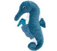 Animal en peluche Globe Trotoys Flipetz hippocampe papa/bébé Bleu et Blanc Bleu et Blanc