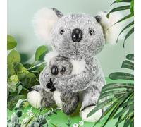 Animal en Peluche Koala, 2 Pièces Maman Tient Le Petit Ours Koala, Jouet en Peluche Koala Anxiété pour Adultes, Cadeau de Simulation de Poupée Koala pour Les Enfants