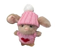 Animal En Peluche Lapin De Pâques - Mini Jouet En Peluche Tricoté, Compagnon En Fil De Coton Doux | Lapin Mignon Fait À La Main Avec Chapeau Et Carte Inspirante, Adorable Cadeau De Vacances Pour Fille