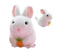 Animal En Peluche Lapin - Peluche Hamster De Dessin Animé, Compagnon Amusant, Jouet Interactif À Tirer Avec Queue Qui Remue | Décor Esthétique Mignon De Chambre À Coucher Pour Les , Cadeau De F
