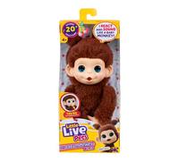 Little Live Pets Baby Monkey Minis Chikki Cherry – Interactif, + de 20 sons, 18,8 cm, Brun