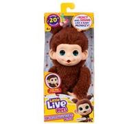 Animal en peluche Little Live Pets Mon Bébé Singe Mini Marron Marron