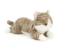 Animal en peluche mignon, peluche de chat réaliste, gris, 11, 81 pouces | Détails félins réalistes, texture ultra douce, idéal pour les amoureux des chats, décoration de maison/bureau, copain
