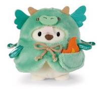 NICI Peluche Ours polaire Snono 8 cm – avec flamme et costume de dragon – Beige