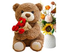 Animal en peluche ours - douce et attachante - Jouet en peluche en forme d'ours pour le jour des amoureux, les anniversaires, Noël et les vacances