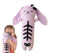 Animal en peluche Panda - Lapin long en peluche du squelette - Mignon coussin près du lit animal en peluche fantôme pour chambre et anniversaire