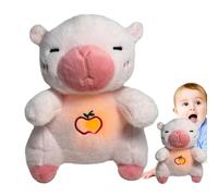 Animal en peluche - Peluche Capybara à choyer, PelucheMusical Calmant, Mouvement Respiratoire Rythmique Partenaire Pour Dormir, Lumière De Nuit Anti-Stress Doux Étreinte Jouet Pe