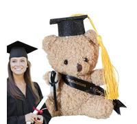 Animal en peluche pour ours de remise des diplômes - ours en peluche de 5,1 pouces | Mini diplômé ours en peluche avec chapeau et diplôme, souvenir de remise des diplômes, ornement de bureau