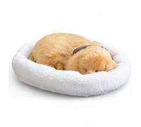 Animal en peluche respirant - Chiot réaliste en peluche avec respiration et son doux, fausse fourrure dorée douce, compagnon interactif pour la décoration de la maison et de la voiture (12, 6) - Lif