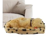 Animal en peluche respirant réaliste - Jouet en peluche pour chiot qui fait des sons, de compagnie endormi | Temps de sommeil, sorties, voyages, voiture, cadeau de Noël, école maternelle, jouet éduca