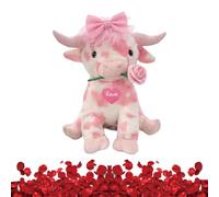 Animal en Peluche Rose de Vache des Highlands, Peluche Mignonne de Vache des Highlands, Animaux en Peluche Doux à câliner, Anniversaires, Saint-Valentin, pour garçons et Filles Style 1