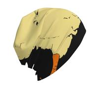 Animal Farm-Chicken Run - Bonnet tricoté imprimé pour adulte - Doux et respirant - Pour un usage quotidien - Double couche de chaleur - Unisexe - Pour l'extérieur - Noir