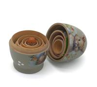 Animal Figurines - Nesting Dolls Set | Wooden Easter Bunny Nesting Dolls, 5 Layers Animal Figurines For Kids And Adults, Perfect Home Decor For Living Room, Desk, Mantel, Entryway, Holiday Party