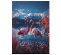Animal Flamingo Puzzle en Bois 300 Pièces pour Adultes Et Enfants, Puzzles Impossible, Jeu De Patience Coloré, À Partir De 12 Ans 42×30cm