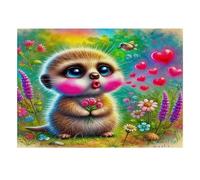 Animal Fleur Cœur 1000pcs Mini Puzzle pour Famille Difficile | 38x26cm Carton Décor Salon Structure Durable Cadeau Anniversaire Soulagement Anxiété