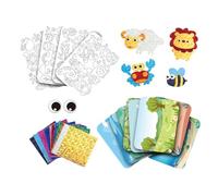 Animal Foil Art For Kids, Cartoon Foil Stickers, Kids Foil Craft Kit, Children Sensory Toys, Creative Foil Art Stickers, Foil Sticker Craft For Kids, Classroom Craft Kit, Art Class Foil Activity, Kids