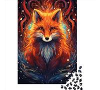 Animal Fox Puzzle 1000 Pieces Cadeau Unique Jeu Éducatif Challenge Toy À De Qualité Supérieure Peinture Art pour Adultes Et Enfants À Partir De 12 Ans 1000pcs (38x26cm)