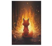 Animal Fox Puzzles en Bois 1000 Pièces Adultes, Poster Jigsaw Puzzle, Design Unique Jouet ÉduChatif pour Adolescents Et Enfants (78×53cm)