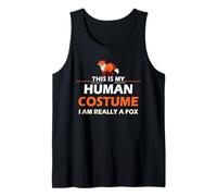 Animal Fun Renard Humour This is My Human Costume Halloween Renard Débardeur