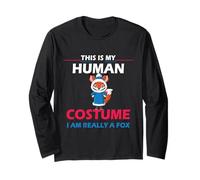 Animal Fun Renard Humour This is My Human Costume Halloween Renard Manche Longue