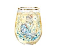 Animal Glass Cup - Cat Drinking Glass | 400ml Clear Stemless Drinkware