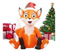 Animal gonflable de Noël, avec bonnet de Père Noël, grande décoration de maison, 1,8 m, avec éclairage LED, décoration de Noël, jardin, pour le Nouvel An, le bureau, l'école, l'appartement, le jardin