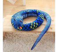 Animal Grande Poupée En Peluche Python Blague Drôle Dessin Animé Grand Serpent En Peluche Jouet Bleu (Dragon Z) - 300 Cm (0,6 Kg)