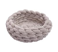 Animal Haven Chunky Yarn - Refuge tissé élégant, confortable en coton, retraite circulaire en peluche | Canapé tricoté moderne, lit chaud comme un câlin, espace rembourré sécurisé, coin de couchage