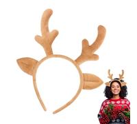 Animal Headband - Christmas Reindeer Antlers Headband | Soft Fabric Material with Lightweight mellow Fit, Christmas Outfit for Events Photoshoots, Fashion Headbands for Cheerful Celebration Themes