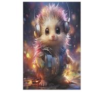 Animal Hedgehog Puzzles en Bois 1000 Pièces pour Adultes, Poster Jigsaw Puzzle, Design Unique Jouet ÉduChatif pour Adolescents Et Enfants Idée Cadeau (78×53cm)
