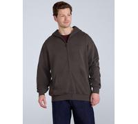Animal - Hoodie avec fermeture éclair sur toute la longueur Logo pour homme MW4196 (XS) (Vert kaki)