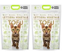 Animal House - Litière Naturelle au Tofu, sans Danger pour Les Humains et Les Animaux, Non rayée, Anti-poussière, parfumée au thé Vert, Conserve Les odeurs sans gêner Les félins 2,6 kg (1 enveloppes)