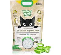 Animal House Toilet Time - Litière en Cristal de Silicium pour Chats 15 L - Antistatique et sûre - sans poussière - Ultra absorbante - Retient Les odeurs 6,2-6,4 kg (Aloe, 15 L)