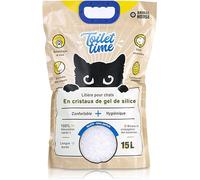 Animal House Toilet Time - Litière en Cristal de Silicium pour Chats 15 L - Antistatique et sûre - sans poussière - Ultra absorbante - Retient Les odeurs 6,2-6,4 kg (Neutre, 15 L)