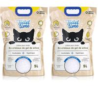 Animal House Toilet Time - Litière en Cristal de Silicium pour Chats 5 L - Antistatique et sûre - sans poussière - Ultra absorbante - Retient Les odeurs - 2,1-2,3 kg (Neutre, 5 L) (Lot de 2)