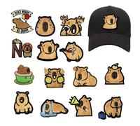 Animal Iron On Patches | Patchs À Coudre Forme Capybara Pour Casquettes,14 Pièces Appliques Décoratives Pour Casques Vestes Jeans Sacs À Dos Uniformes Jouets Tissu Vêtements Extérieurs